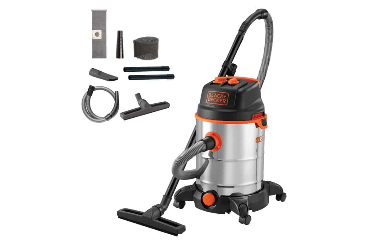 BLACK+DECKER Aspiratore Solidi e Liquidi BXVC30XTDE con Presa Elettroutensili (1600 W, 30 l)